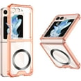 thumbnail image 2 of Magnetic Case for Samsung Galaxy Z Flip 5 4 5G Compatible with Magsafe Flip4 /Flip5 Millitary Shockproof Corners Transparent Slim Cover for Women Men (Pink,for Samsung Z Flip 5), 2 of 11