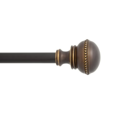 Kenney Crenshaw 5/8" Standard Decorative Window Curtain Rod, 28-48", Oil Rubbed Bronze