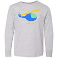 thumbnail image 3 of Inktastic Blue Helicopter Long Sleeve Youth T-Shirt, 3 of 5