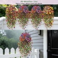 thumbnail image 3 of Alupssuc 4 Pcs Artificial Spring Flowers, UV Resistant Fake Hanging Plants Faux Silk Violets for Outdoors Decoration, Red, Brown, Purple, Deep Purple, 3 of 9
