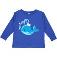 thumbnail image 3 of Inktastic Cute Blue Whale in Nautical Hat Boys or Girls Long Sleeve Toddler T-Shirt, 3 of 5