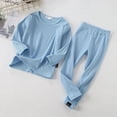 thumbnail image 3 of Pijamas de algodón para niños y niñas, ropa de dormir de color sólido, trajes de Navidad, otoño, 3 of 4