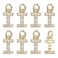 thumbnail image 1 of Uxcell 8 Pack 0.1" Encanto de letra I de strass completo para pulseras/brazaletes de bricolaje dorado, 1 of 6