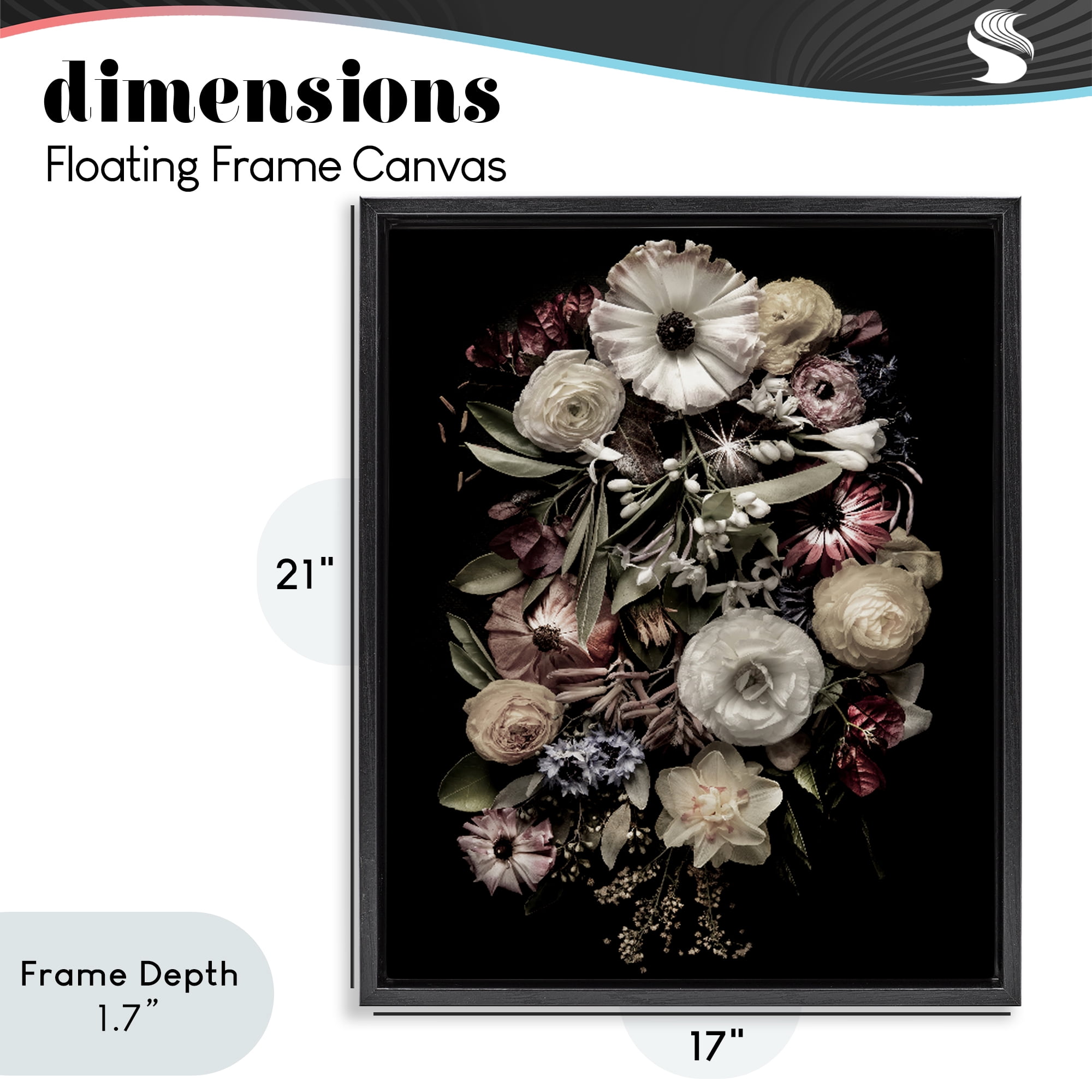 Stupell Industries Pale Yellow Roses Cluster Black Framed Floater Canvas Wall Art, design by Carl Kravats