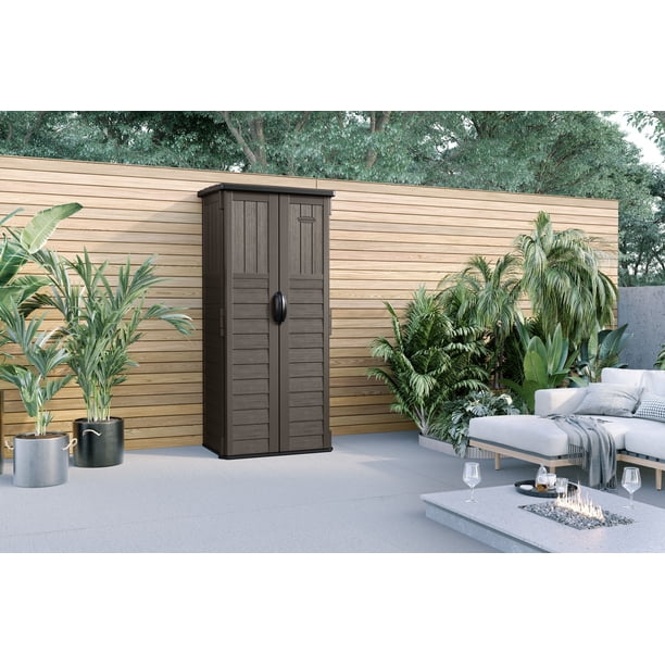 Suncast Vertical Storage Shed - Stoney Multi Wall Resin - 22 Cu