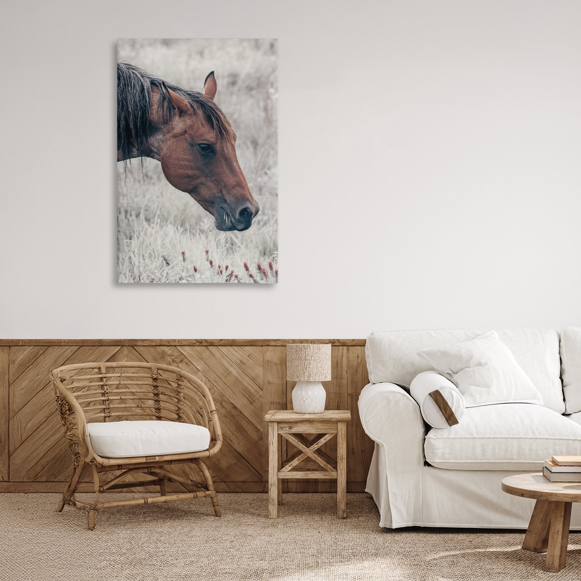 Stupell Industries Mother Horse Grazing in Meadow Canvas Wall Art, design by Nathan Larson