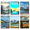 thumbnail image 1 of (Set 6uds) Pintura en Chapa Hierro Rectangular 20*30cm Paisaje Caligrafía Y Pintura Serie Paisaje, 1 of 9