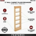 thumbnail image 6 of Rev-A-Shelf Pullout Wall Filler Cabinet Wooden Organizer, 36" Hgt, 432-WF36-3C, 6 of 11