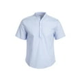 thumbnail image 1 of SUNSIOM Hommes Chemises en Coton à Manches Courtes Col Rond Bouton T-shirt d'Été, 1 of 5