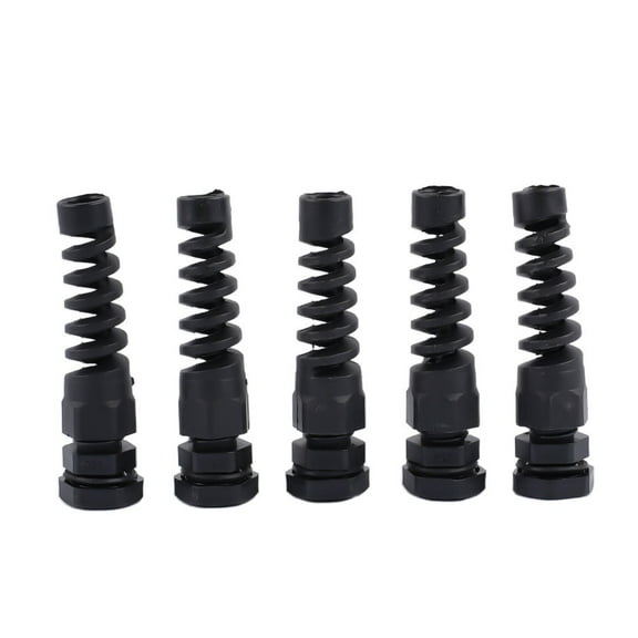 5pc Waterproof M12 Cable Gland Connector Flexible Spiral Strain Relief Protector Specially Designed Clamping Moldsrubber Parts