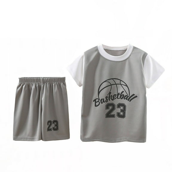 YuyuTangFu Boys Outfits Kids Sports Shorts Sets Boys Tracksuit 2 Piece Basketball Performance Tank Top and Mesh Shorts Quick Drying Setï¼1 12 Yearsï¼ Grey 150
