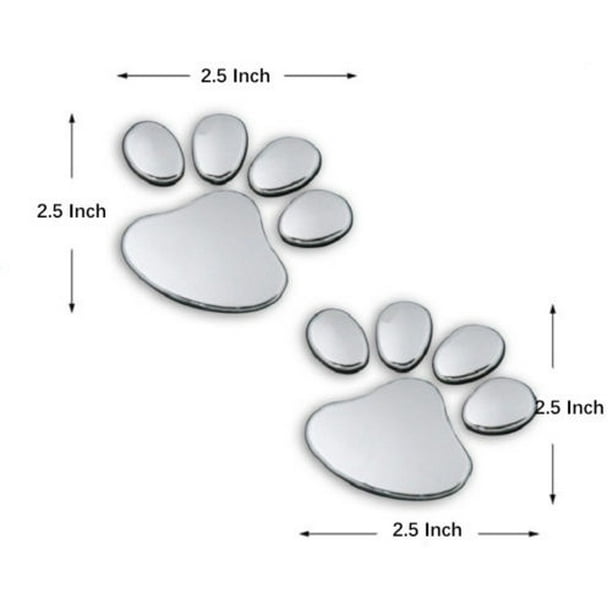 [2 Pack] 3D PVC Dog Paws Car Sticker (4 stickers total) Emblem Decal US