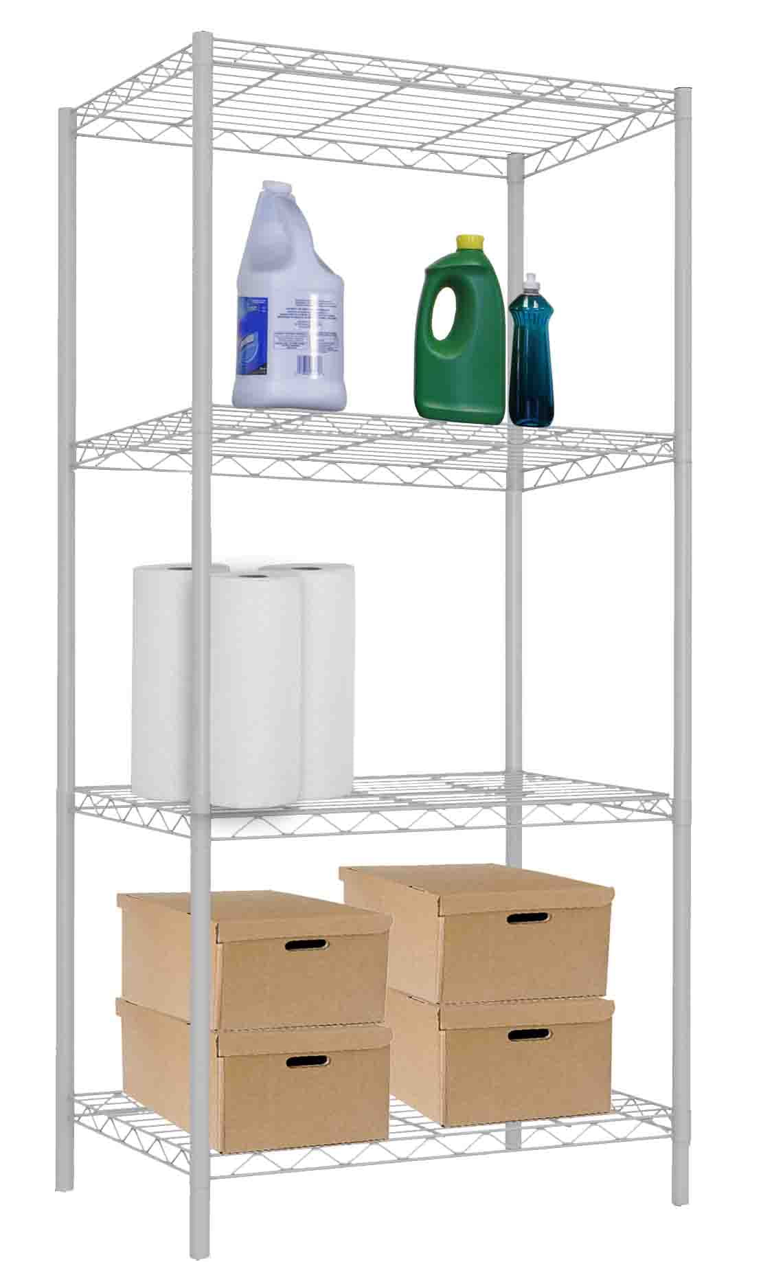 4 Tier Commercial Grade Steel MultiPurpose Adjustable Wire Shelving