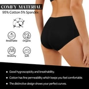 Loritta 7 Pack High Waist Underwear for Women Ladies Cotton Underwear Full Coverage High Waist Panties for Women ,Size S-2XL