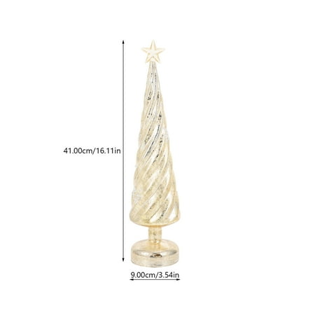 

1pc Glass Craft Christmas Tree Night Lamp Decorative Night Light Xmas Adornment