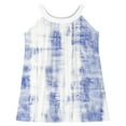 thumbnail image 6 of TGSLY Girls Tank Dresses Fashion Tie Dye Gradient Color Printed Dress Sleeveless Crewneck Loose Comfy Pleated Beach Sundress H-Blue 5-6 Years, 6 of 9
