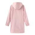 thumbnail image 5 of Levmjia Women Hooded Rain Jacket Waterproof Lightweight Long Sleeve Zip Up Mid Length Loose Fit Solid Color Outerwear Pockets Daily Commute Hiking Camping Travel Outdoor Casual, 5 of 6