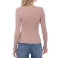 thumbnail image 7 of Made by Olivia Women's Solid Long Sleeve Crew Neck Fitted Ribbed Sweater Top, 7 of 7