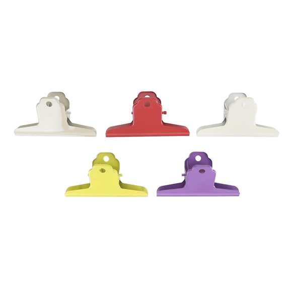YAHHU 5‑Pack Colorful Metal Bull Hinge Clips – Heavy‑Duty, Large 10×5.5 cm Paper & Wall Hanging Clips