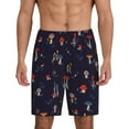thumbnail image 2 of Rocae Mushrooms3 for Men's Soft Sleep Pajama Shorts, Waistband and Pockets, 2 of 9