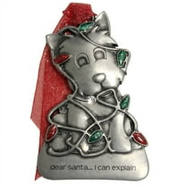 Puppy in Lights Vintage Pewter Ornament