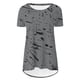thumbnail image 3 of Tops Cortos para Mujeres Casual Impreso Delantero Corto Espalda Larga Manga Corta Raglan Cuello Redondo Superior, 3 of 5