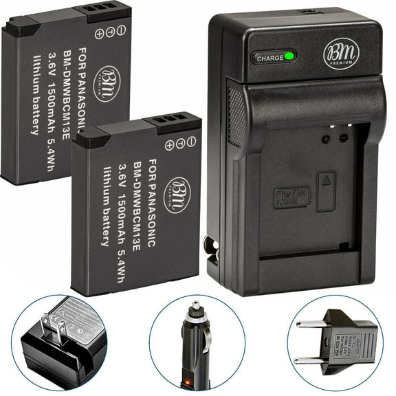 BM 2 DMW-BCM13E Batteries and Charger for Panasonic Lumix DC-TS7, DMC-FT5A LZ40 TS5 TS6 TZ37 TZ40 TZ41 TZ55 TZ60 ZS27 ZS30 ZS35 ZS40 ZS45 ZS50 Cameras