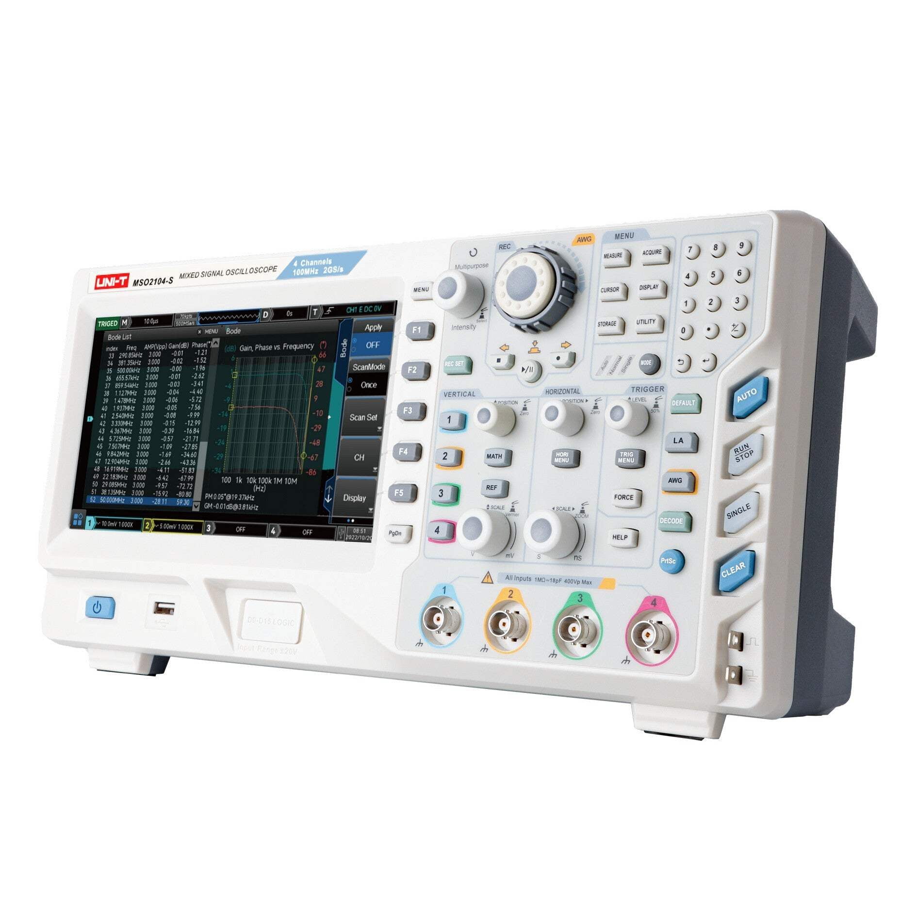 UNI-T MSO2104-S 100MHz 4+16Ch MSO Digital Oscilloscope with Signal Generator