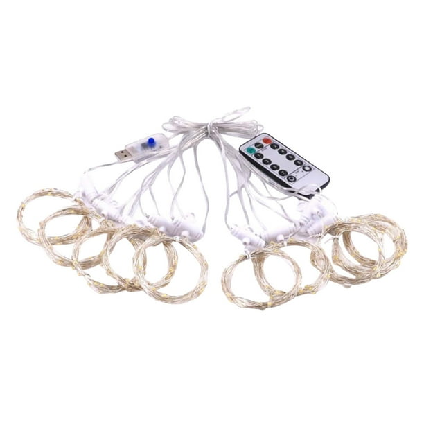 Cortina LED Luces de cadena de hadas USB Telón de fondo colgante Lámpara de pared Decoración de la habitación de la fiesta de Navidad de la boda con control remoto Inevent HA8762-00B