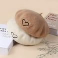 thumbnail image 4 of Women Berets Solid Color Girl Hat Cap Beanie Headwear Winter Warm Cold Weather Headgear DIY Dressing Clothing Decoration White, 4 of 10