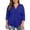 Blue#9527, variant on CONZONE Womens Summer T-Shirts Plus Size 3/4 Sleeve T Shirts for Women Casual V Neck Solid Color Lightweight Tees Soft Cozy Dailywear