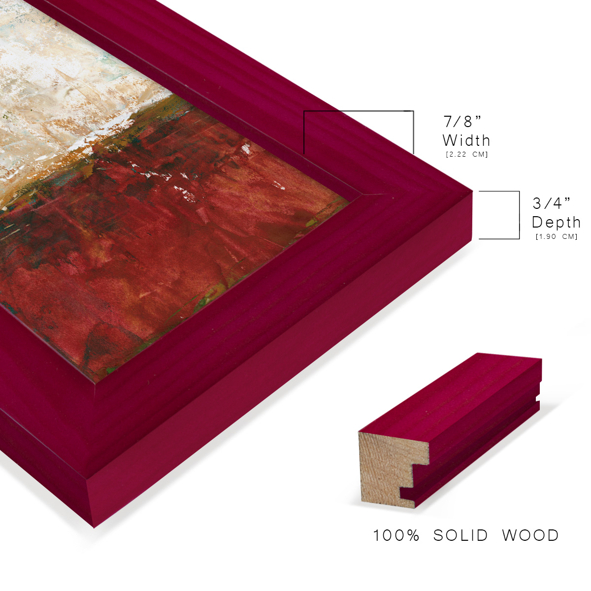 August Horizon I -Framed Print w/glass-Cherry Red