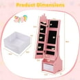 thumbnail image 3 of Costway Kids Vanity Set Princess Makeup Dressing Table and Chair Set with Jewelry Armoire Pink, 3 of 10