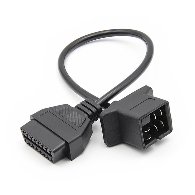 Scienceny Adaptador OBDII de 6 pines a 16 pines para coche ABS, extensor de conector de vehículo automotriz portátil, accesorios de Cable de Vehículos, repuestos y accesorios Mis