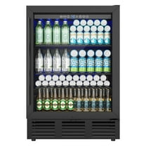 EUHOMY 5 Cu. ft. Beverage Refrigerator, 180 Can Under Counter Beer Fridge for Soda, Black