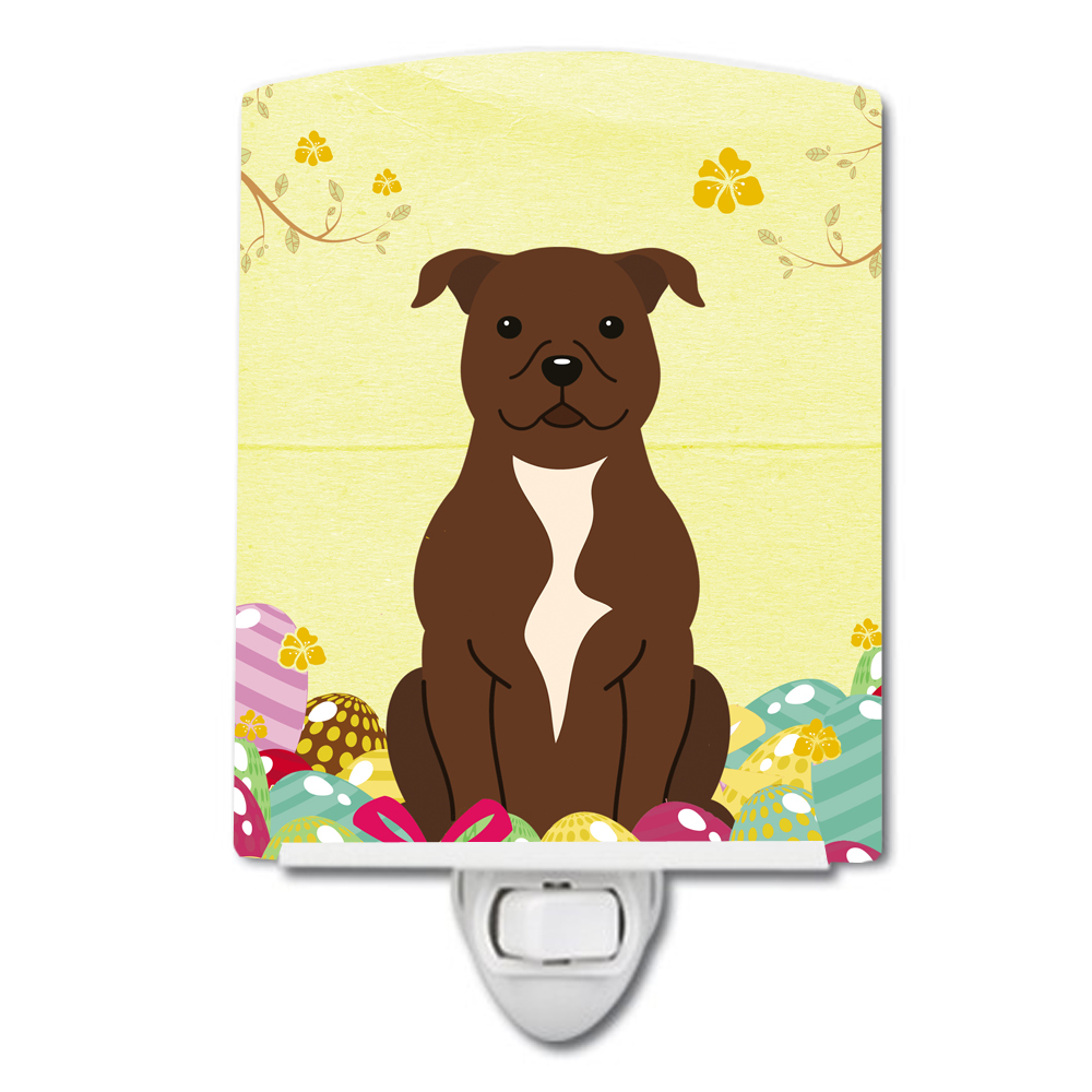 Easter Eggs Staffordshire Bull Terrier Chocolate Ceramic Night Light ...