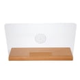 thumbnail image 3 of M&T Displays 25.56x17.03 Inch Wooden Base Hygienic Separator on Counter with Speaker Holes, Sneeze Guard, Protective Window for Employers & Customers, Barrier for Coughing & Sneezing (Natural Wood), 3 of 7