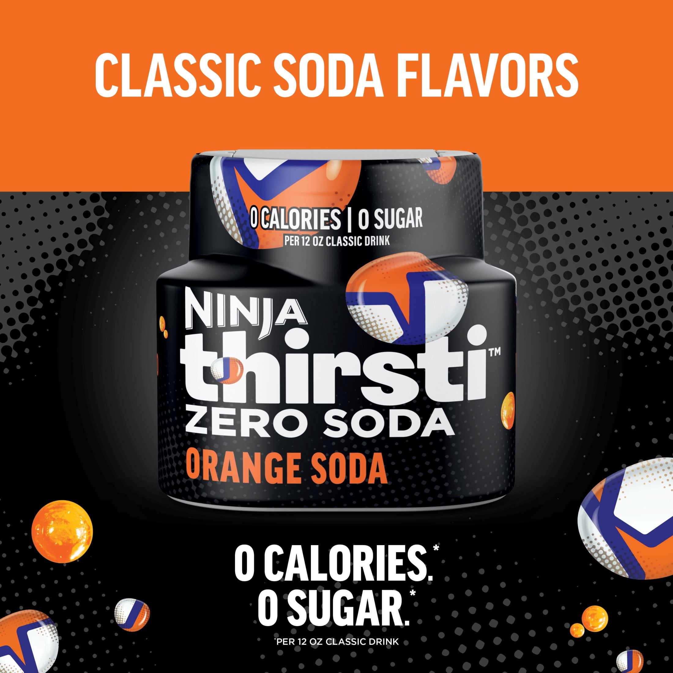 Ninja Thirsti ZERO SODA Orange Soda Flavored Liquid Water Drops, 1 Flavor Pod, WCFOGFIZ61