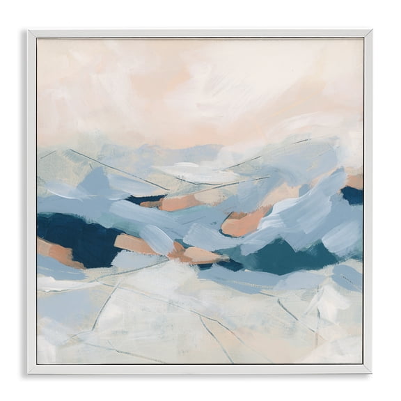Stupell Industries Contemporary Modern Brushed Mountain Landscape White Framed Giclee Art, 17 x 17, by June Erica Vess