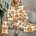 thumbnail image 4 of Goofa Yellow Biscuit Printed Women’s 2 Piece Pajama Set Super,Pajamas Women's Long Sleeve Sleepwear Soft Button Down Loungewear Pjs Lounge Set Nightwear-X-Large, 4 of 9