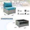 thumbnail image 4 of EAGLE PEAK 3 Piece Outdoor Armless Wicker Sofa Set with Removable Cushions and Coffee Table Beige, 4 of 9