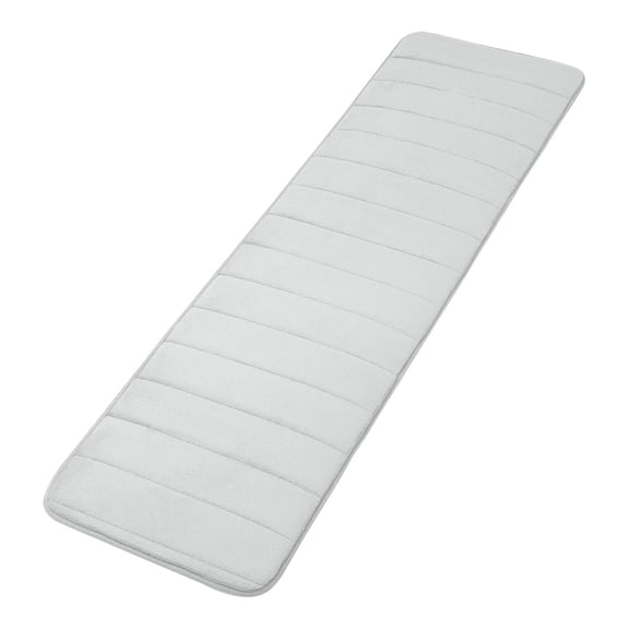 Absorbent Striped Memory Foam Bathroom Rug 16x47 Inch, Quick Dry Long Bath Mat, Non-Slip Plush Soft Carpet for Tub Shower Room