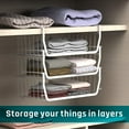 thumbnail image 2 of Pantry Shelves, Duslogis 4 Pack Under Shelf Basket Metal Basket Organizer Under Cabinet Storage with Rustproof Coated for Kitchen Pantry Cabinet Shelves, White, 2 of 6