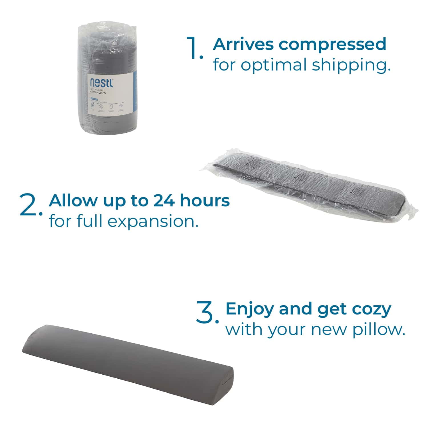 Virtu Bed Wedge Pillow for Headboard, Mattress Gap Filler Headboard Pillow, Twin Size