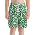 thumbnail image 2 of Rocae Leopard print St. Patrick's Day for Teen Beach Trunks Boys Swim Trunks with Compression Liner Quick Dry Board ShortsSmall, 2 of 9
