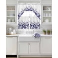 thumbnail image 3 of Purple Blooms Floral Swag Curtains for Living Room/Bedroom Windows, Farmhouse Spring Flowers Botanical Kitchen Curtains and Valances Set 36 Inch Length, Light Filtering Swags Valance Curtain Panels, 3 of 5