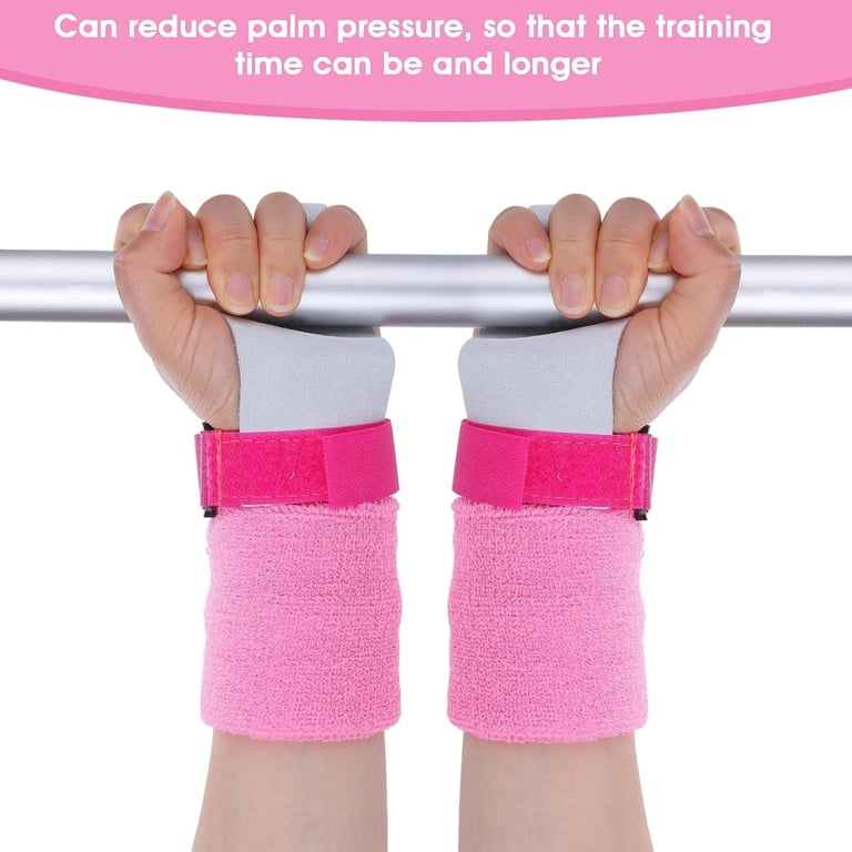 Handgrepen Polsbandjes Sets, 4 stuks sport gymnastiek grips polsbandjes, bescherming en polsondersteuning sportaccessoires voor meisjes jeugd kinderen kettlebells sport tennis workout oefening yoga
