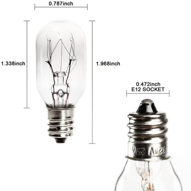 Paquet de 6 ampoules de lampe à sel, ampoules de chauffe-cire, ampoules à  incandescence à douille E12 de 25 watts, ampoules de rechange pour  l'Himalaya 