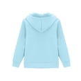 thumbnail image 3 of TQWQT Girls Hoodie Sweatshirt Kids Long Sleeve Pullover Tops Casual Solid Color Hooded Jacket Children Clothing Fashion Outerwear Sky Blue 2-3 Years, 3 of 3