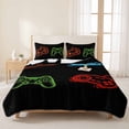 thumbnail image 3 of Twin Quilt Set 68''x86'', Game Controller Lightweight Summer Bedspread Coverlet Set with 2 Pillow Shams, Modern Art Gaming Handheld Black Breathable All Season Quilt Bedding for Dorm/Bedroom, 3 of 9